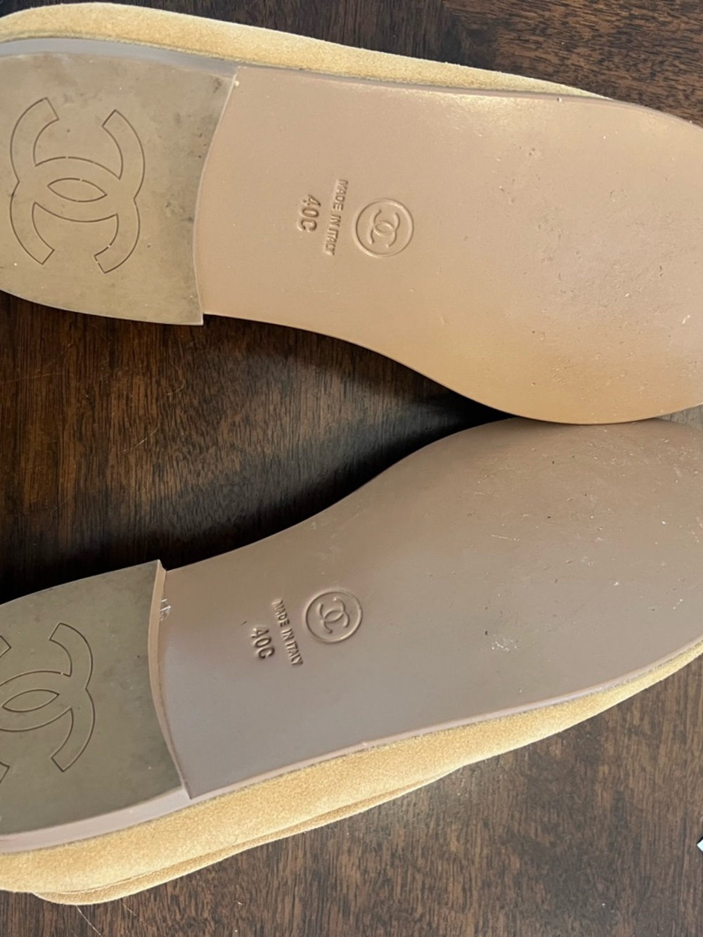 CHANEL Camel Suede CC Logo Loafers - Picture 5 of 5